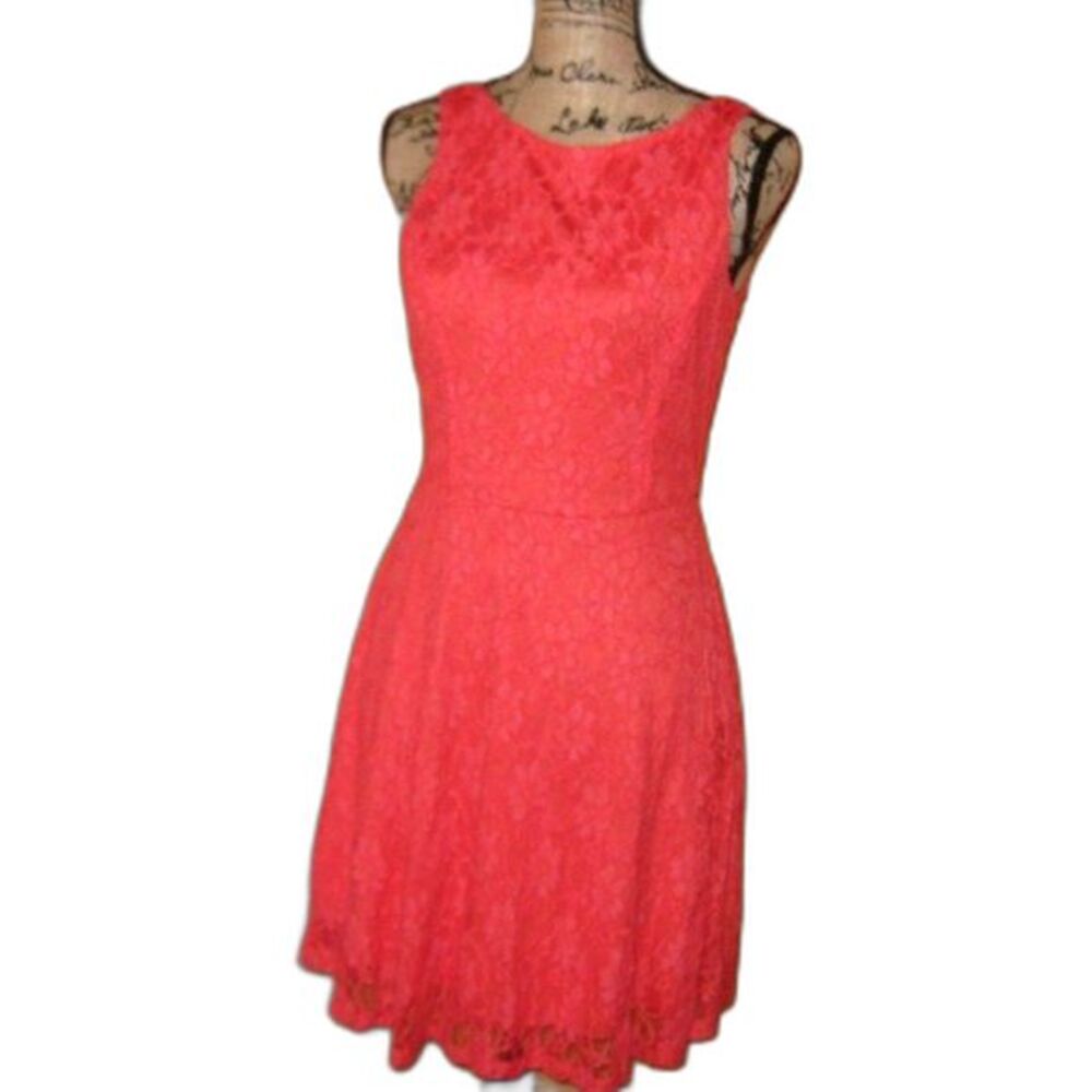 Speechless Coral Floral Embroidery Midi Size 9 Dress NWT